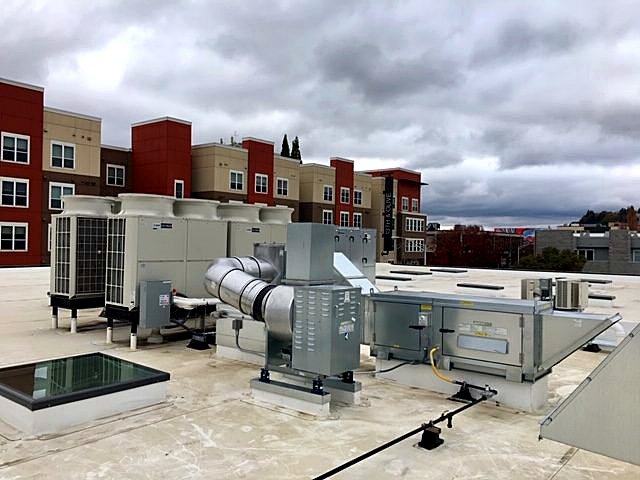 Rooftop air handler and ductwork