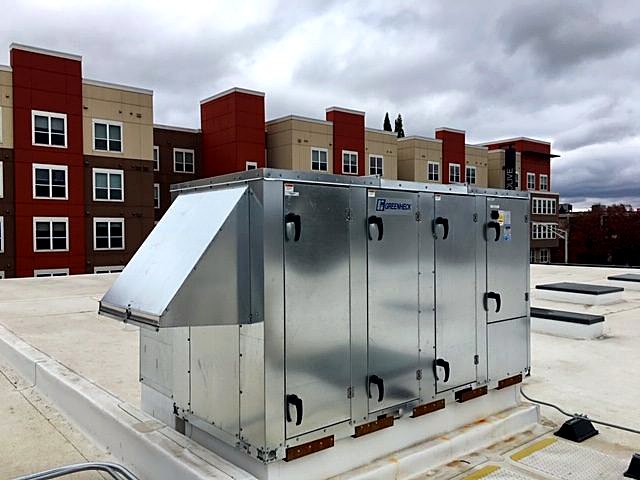 Greenheck commercial air handler installation