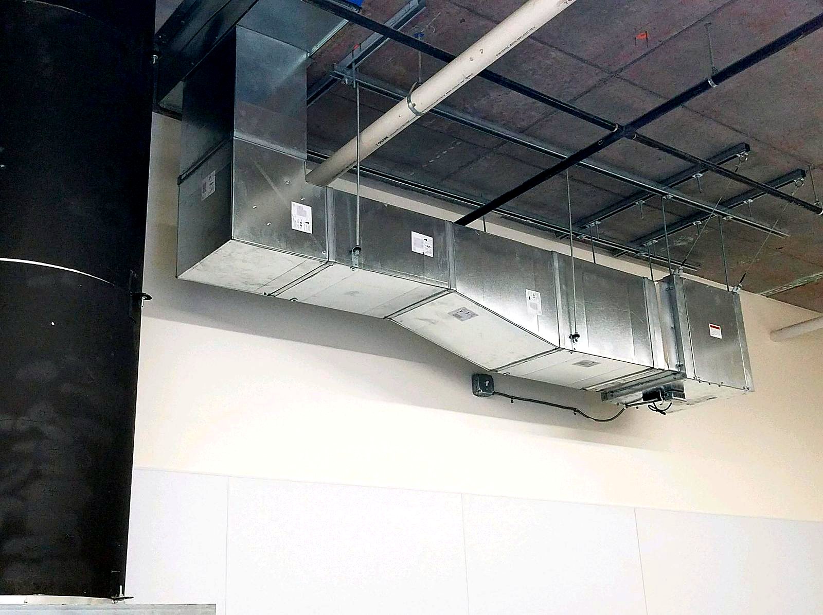 Suspended commercial ductwork